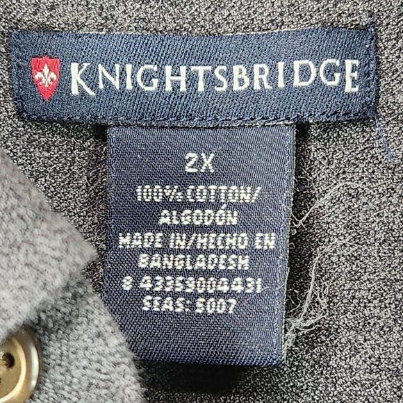 Knightsbridge Button Down Mens Long Sleeve Shirt  2X Dark Charcoal Gray Soft - Picture 5 of 6